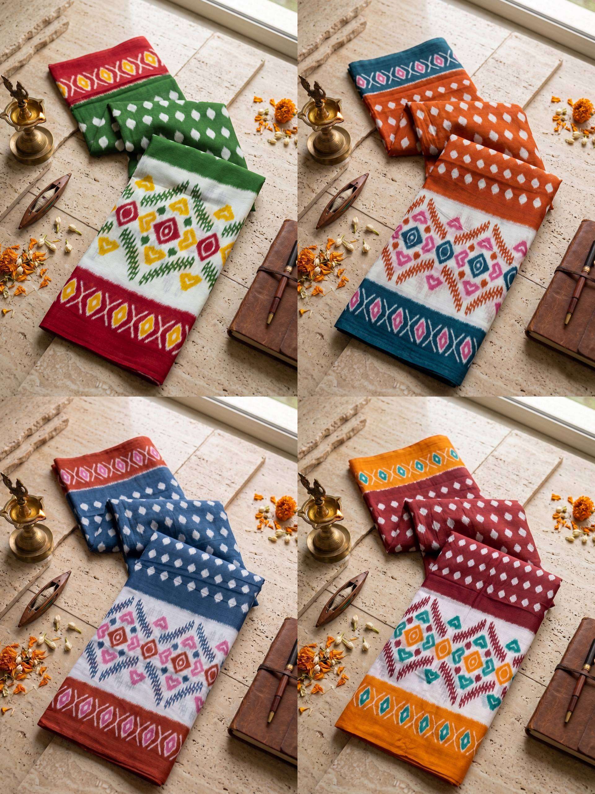 Premium Cotton Mulmul Blend fancy fabric The Artisanal Heritage Saree Collection saree wholesale in surat
